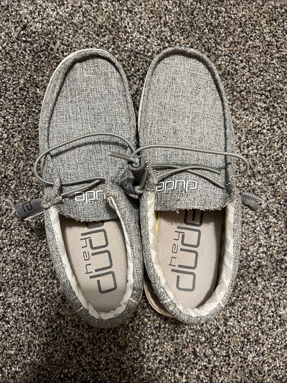 Hey Dude Light Grey Slip-On Canvas Moccasins